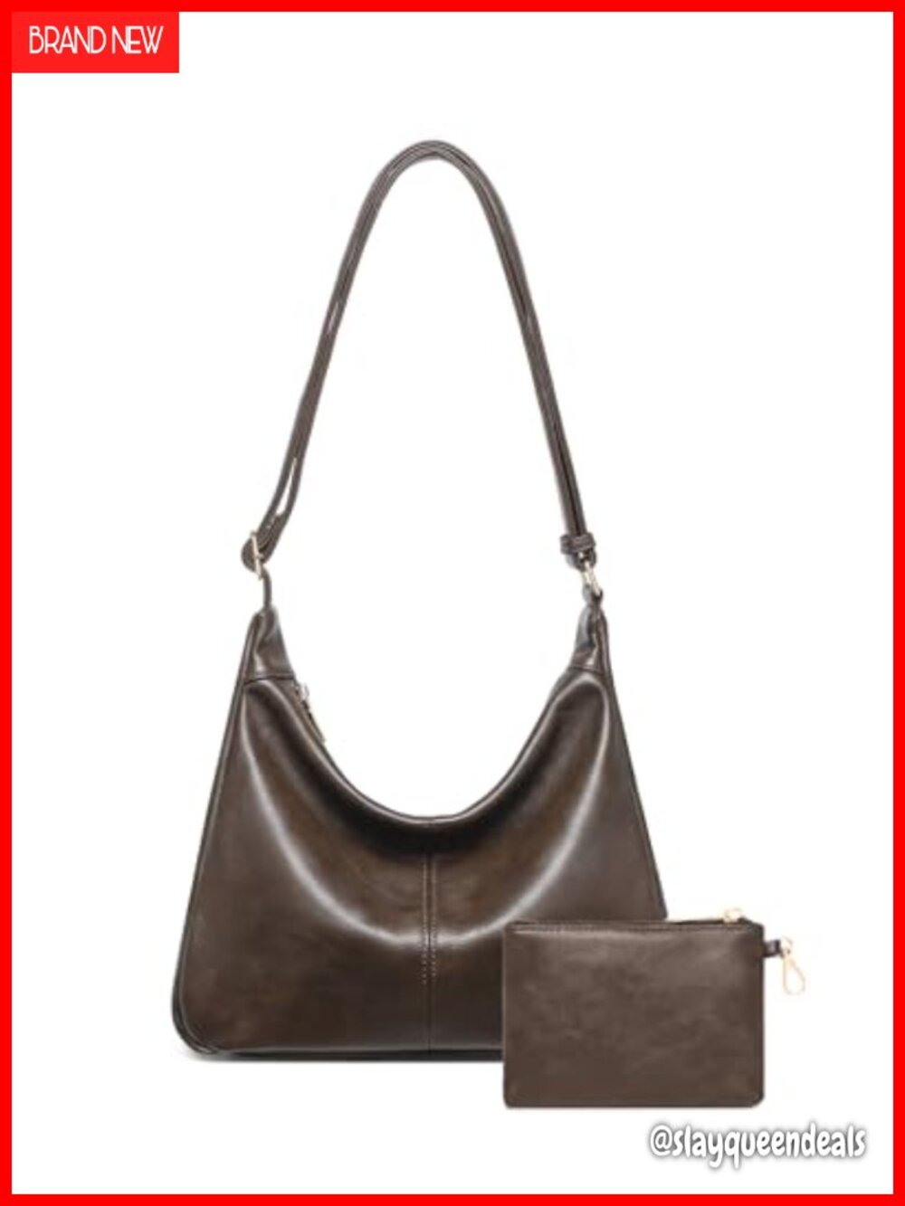 Vegan Leather Hobo Bag Slouchy Crossbody Shoulder Handbag